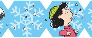 Eureka Peanuts Happiness Is A Snowflake Extra Wide Deco Trim, Set of 12 Reusable Strips, Each Strip Measuring 37" long