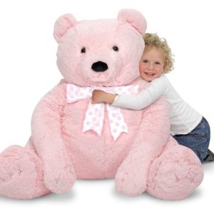 Melissa & Doug Jumbo Pink Teddy Bear Stuffed Animal (2 feet tall)