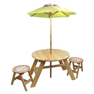 Fantasy Fields - Magic Garden Thematic Kids Wooden Outdoor Table and 2 Chairs Set | Imagination Inspiring Hand Crafted & Hand Painted Details | Non-Toxic, Lead Free Water-based Paint