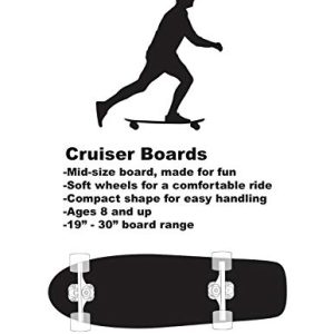 Kryptonics Mini Cutaway Cruiser Skateboard - Complete 26" Cruiser Board for Kids & Teens- Mermaids