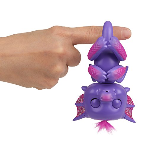 Fingerlings - Glitter Dragon - Kaylin (Purple with Pink) - Interactive Baby Collectible Pet - By WowWee