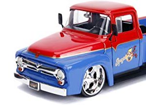 Jada DC Comics Bombshells Supergirl & 1956 Ford F100 DIE-CAST Car, 1: 24 Scale Vehicle & 2.75" Collectible Figurine 100% Metal