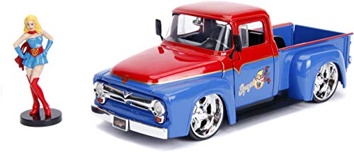 Jada DC Comics Bombshells Supergirl & 1956 Ford F100 DIE-CAST Car, 1: 24 Scale Vehicle & 2.75" Collectible Figurine 100% Metal