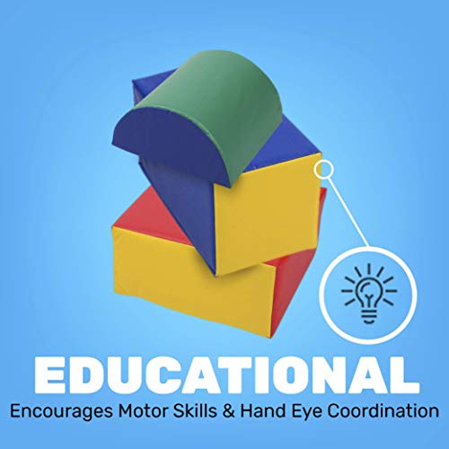 Constructive Playthings 5 Piece Lightweight Vinyl Soft Play Forms for Toddlers, Toddler Climbing, Crawling, Sliding Toys