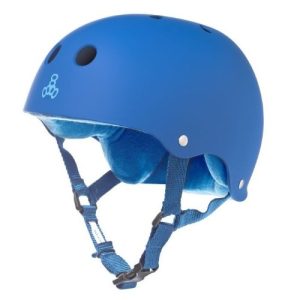 Triple Eight Sweatsaver Liner Skateboarding Helmet, Royal Blue Rubber, Small