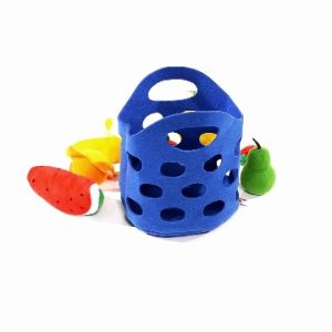 Hape Toddler Fruit Basket |Soft Pretend Food Playset for Kids, Fruit Toy Basket Includes Banana, Apple, Pineapple, Orange and More