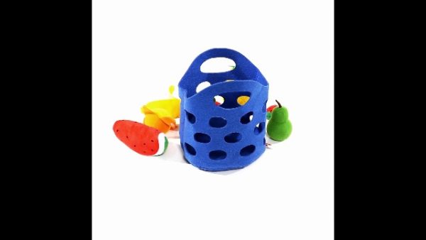 Hape Toddler Fruit Basket |Soft Pretend Food Playset for Kids, Fruit Toy Basket Includes Banana, Apple, Pineapple, Orange and More