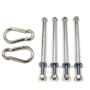 Eastern Jungle Gym 2 Heavy Duty Swing Hangers for Wooden Swing Set Playground Porch Indoor Outdoor Seat with Nut & Bolt Mounting Hardware and Snap Hooks