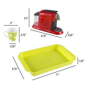 Hey! Play! Coffee Maker Toy Set- Pretend Kitchen Appliance for Play Espresso or Cappuccino Coffee Shop, Single Serve Brewer for Boys and Girls
