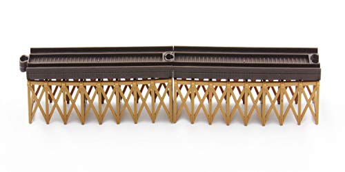 LEC Battery Operated Train Accessory - Track No. 19 Straight Elevated Train Track Brown - 8 Pieces