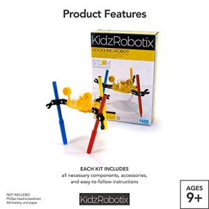 4M Kidzrobotix Doodling Robot - DIY Science Engineering Robotics Kit - STEM Toys Gift for Kids & Teens, Boys & Girls (Packaging May Vary)