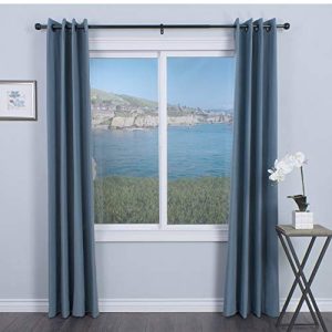 Decopolitan 1" Knob Curtain Rod Set, 18 to 36 Inches, Black
