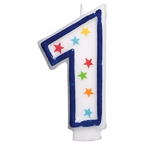 amscan #1 Flat Molded Candle |Birthday |Anniversary