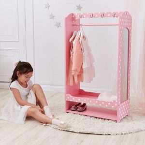 Teamson Kids - Fashion Polka Dot Prints Bella Dress Up Unit - Pink/White