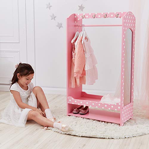 Teamson Kids - Fashion Polka Dot Prints Bella Dress Up Unit - Pink/White