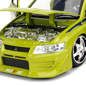 Fast & Furious Brian's Mitsubishi Lancer Evolution VII DIE-CAST Car, 1: 24 Scale Lime Green