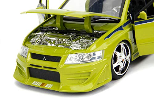 Fast & Furious Brian's Mitsubishi Lancer Evolution VII DIE-CAST Car, 1: 24 Scale Lime Green