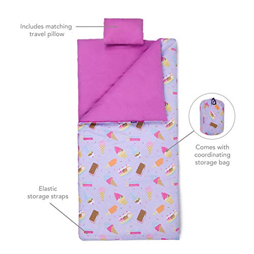Wildkin Sleeping Bag for Toddler Boys and Girls, Includes Pillow and Stuff Sack, Perfect Size for Slumber Parties, Camping, and Overnight Travel, Patterns Coordinate with Our Nap Mats and Lunch Boxes