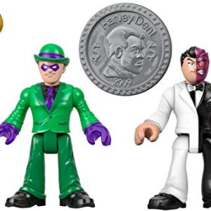 Imaginext Fisher-Price DC Super Friends The Riddler and Two Face Figures, Multicolor (GBL90)