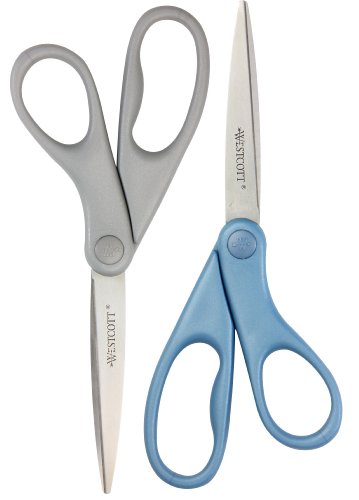 Westcott 7" Student Scissors 2Pk, Assorted Colors