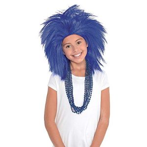 Amscan Crazy Party Wig Costume, Blue