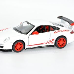 KiNSMART 2010 Porsche 911 GT3 RS Cars (Set of 4), White/Orange/Silver/Black