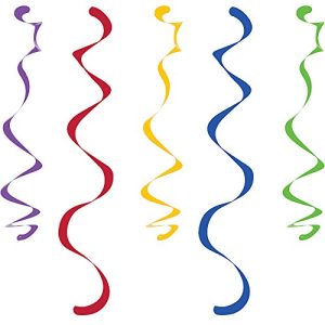 Creative Converting 329637 60-Count Dizzy Dangler Decorative Streamers Multicolor Dots