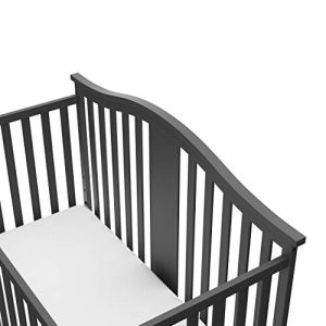 Graco Solano 4-in-1 Convertible Crib, Gray, Easily Converts to Toddler Bed Day Bed or Full Bed, Three Position Adjustable Height Mattress, Assembly Required (Mattress Not Included)