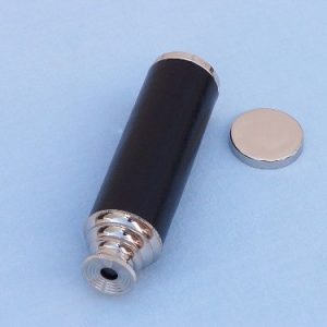 Hampton Nautical Captain's Chrome/Leather Spyglass Telescope with Black Rosewood Box, 14"