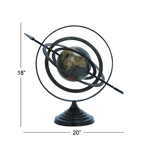 Deco 79 Aluminum Globe, 20-Inch by 18-Inch