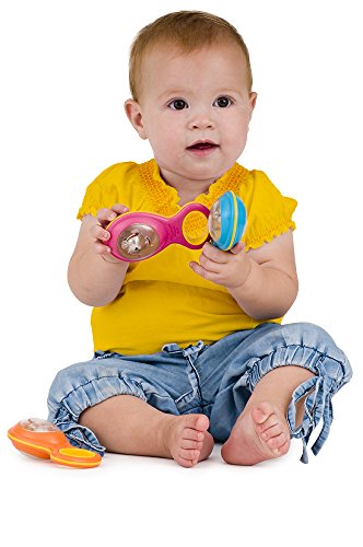 Edushape Bead & Bell Baby Shakers Set, 3 Piece, Assorted Colors