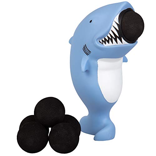 Hog Wild Shark Popper Toy - Shoot Foam Balls Up to 20 Feet - 6 Balls Included - Age 4+