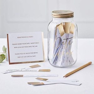 Ginger Ray Gold Date Jar Guest Book Alternative Decoration - Gold Wedding