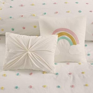 Urban Habitat Kids Callie Comforter Reversible 100% Cotton Jacquard Weave Colorful Poms Dots Soft Overfilled Down Alternative Hypoallergenic All Season Bedding-Set, Twin, Multi