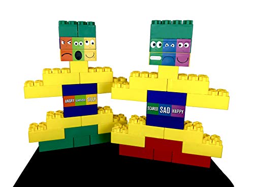 Jumbo Blocks 196 PC Ultimate Educational Learning Set with Jumbo Numbers, Letters, Animals & Facial Expression Stickers