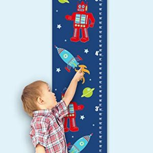 Oopsy Daisy Growth Charts Robots and Rockets Navy by Finny and Zook, 12 by 42-Inch