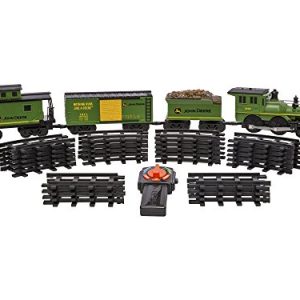 Lionel John Deere Battery-powered Model Train Set, Ready to Play with Remote
