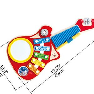 Hape 6-in-1 Music Maker | Colorful 6 Instrument Guitar Shaped Musical Toy for Ages 18 Months+