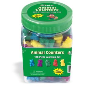 Eureka Classroom Supplies Learn to Count Counting Animals with Storage Tub, 100 pcs