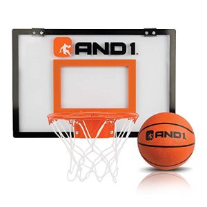 AND1 Over The Door Mini Hoop: Easy to Install Portable Basketball Hoop with Steel Rim, Includes Mini Basketball, Indoor Game Set for Children and Adults