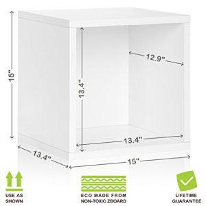 Way Basics Extra Large Stackable LP Album Shelf vinyl record storage, White