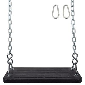 Swing Set Stuff Inc. Small Mega Flat Seat with 5Uncoated Chain Small Mega Uncoated Chain, Black