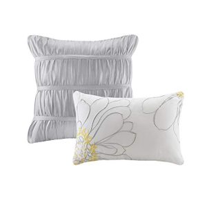 Intelligent Design Waterfall Comforter Set Twin/Twin XL Size - Grey, Ruffles – 4 Piece Bed Sets – Ultra Soft Microfiber Teen Bedding for Girls Bedroom