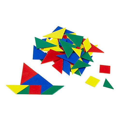 hand2mind Plastic Tangrams, Manipulative Set for Math Puzzles (Pack of 24)