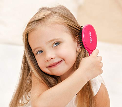 Click N' Play Set of 8 Kids Pretend Play Beauty Salon Fashion Play Set with Hairdryer, Curling Iron, Mirror & Hair Styling Accessories with a Beauty Tote Bag