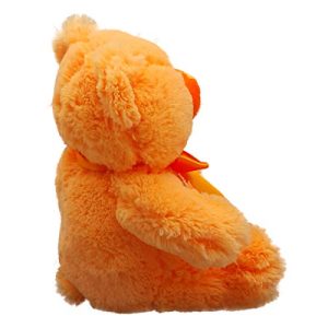 Anico Plush Teddy Bear, Stuffed Animal, Bright Orange, 8 Inches Tall