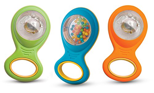 Edushape Bead & Bell Baby Shakers Set, 3 Piece, Assorted Colors