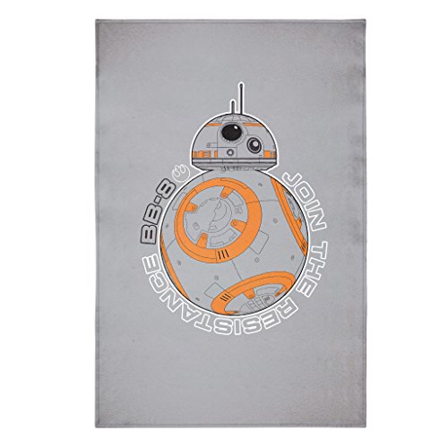 Jay Franco Episode 7 BB8 Medallion Decal Woven Jersey Sweatshirt Fleece Blanket Twin, 60" x 90", Star Wars EP7