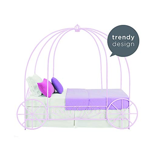 DHP Metal Carriage Bed, Fairy Tale Bed Frame, Shabby-Chic Style, Twin, Lilac