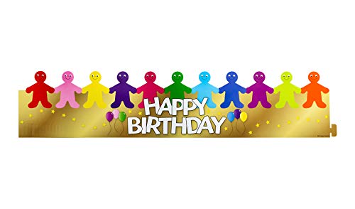 Hygloss Products Happy Birthday Crowns - Customizable, Durable Kids Party Supplies Made in USA, 24 Pack